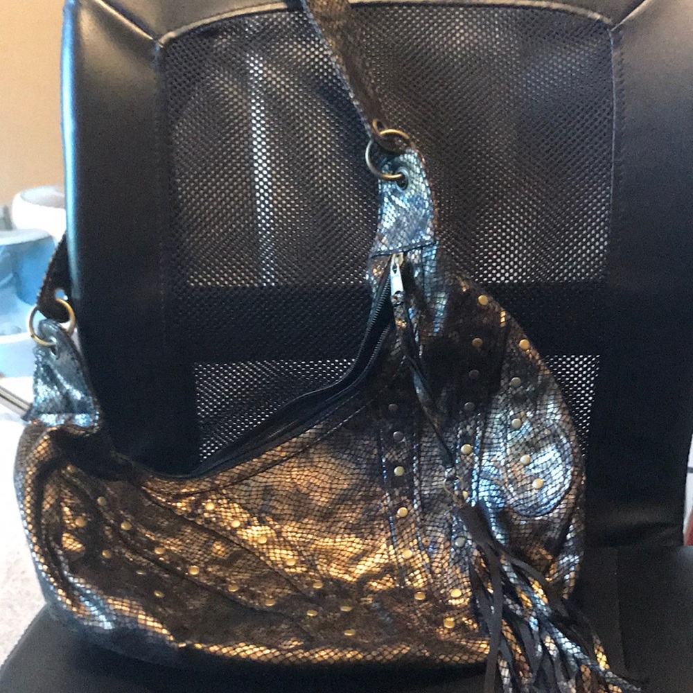 Gold n black shoulder bag